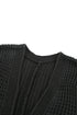 Long Line Open Front Knitted Cardigan With Pockets